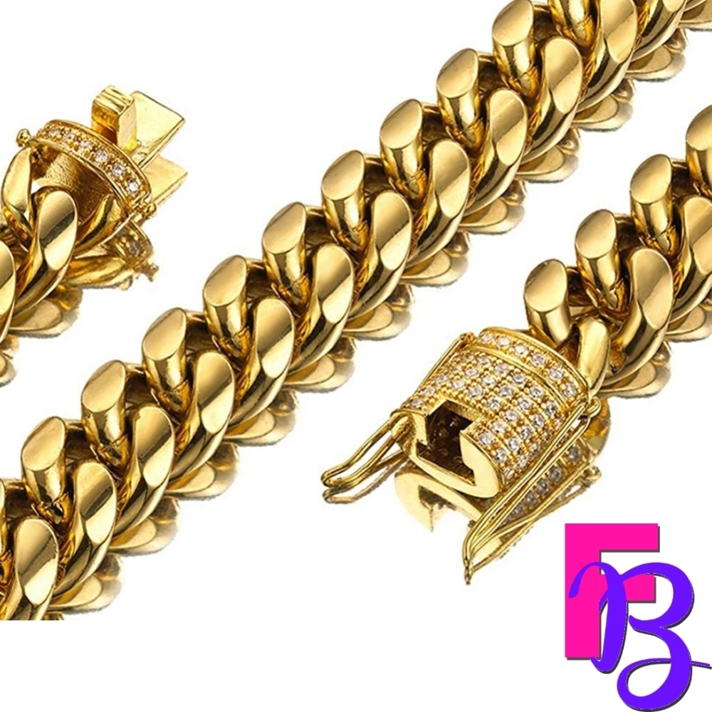 *NEW!* Heavy 14MM 18K Iced Miami Cuban Chain - Picture 5 of 10